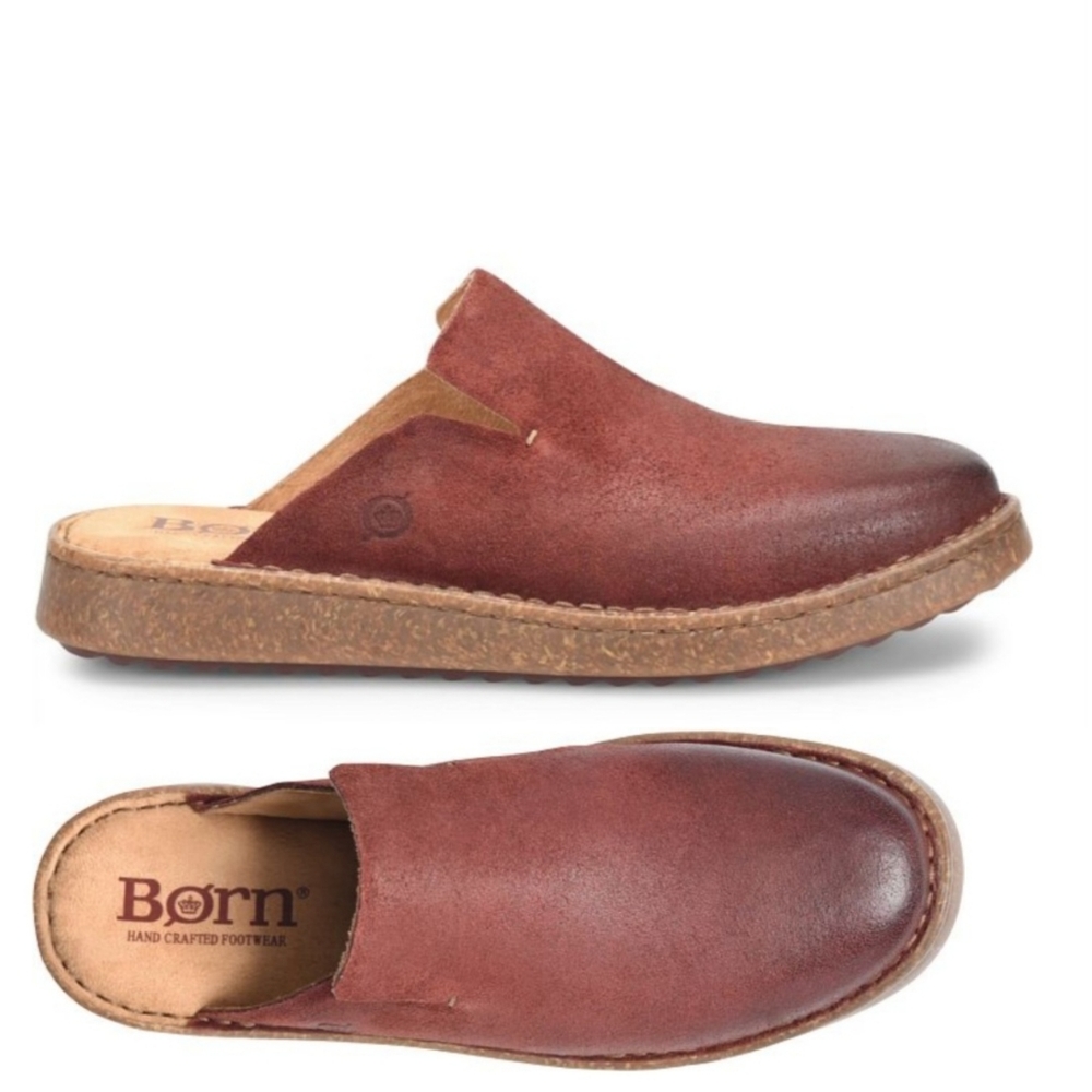 Born Selina mules clogs leather size 6
